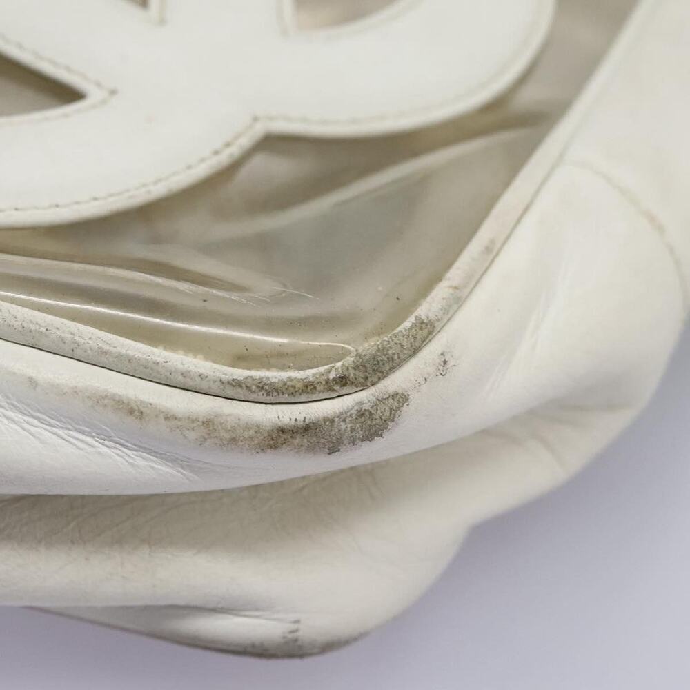 Chanel Vinyl Triple Coco Chain Tote Bag White Gold - Picture 7 of 14